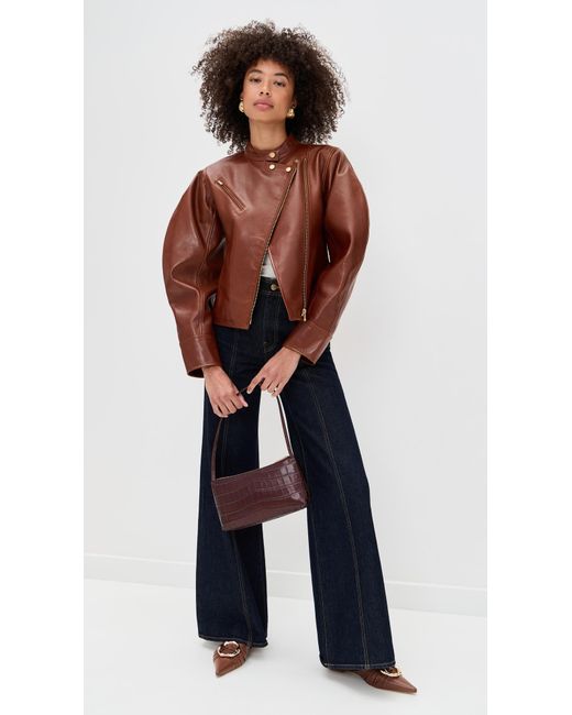 Ulla Johnson Blue Ilaria Leather Jacket