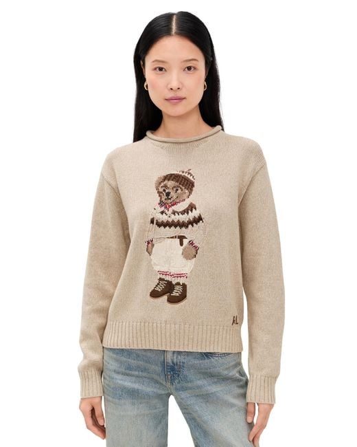 Polo Ralph Lauren Natural Long Sleeve Cotton Crewneck Pullover Sweater