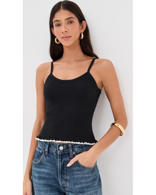 Le Bos Black Ribbed Tank