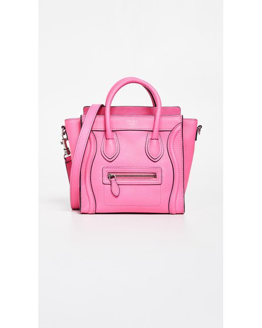What Goes Around Comes Around Pink Celine Luggage Nano Bag