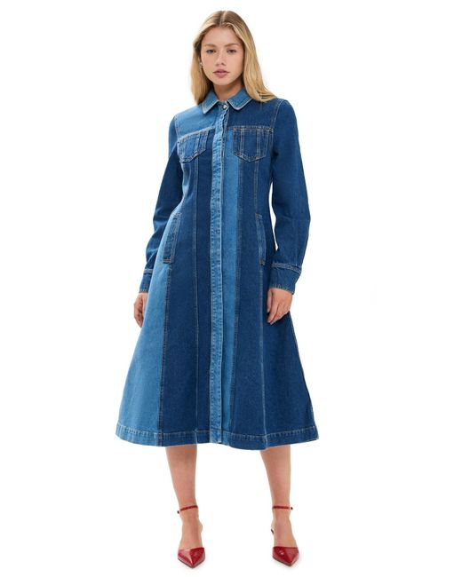 Stine Goya Blue Long Sleeve Denim Dress