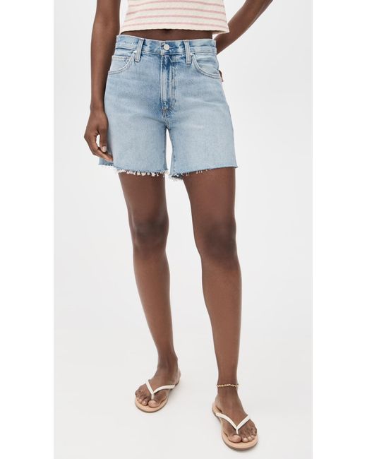 PAIGE Archie Long Shorts in Blue | Lyst
