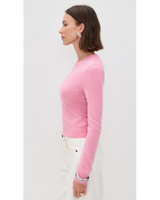 Reformation Pink Lian Cashmere Crew Sweater