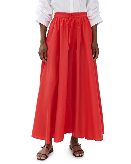 Staud Red Maxi Eden Skirt