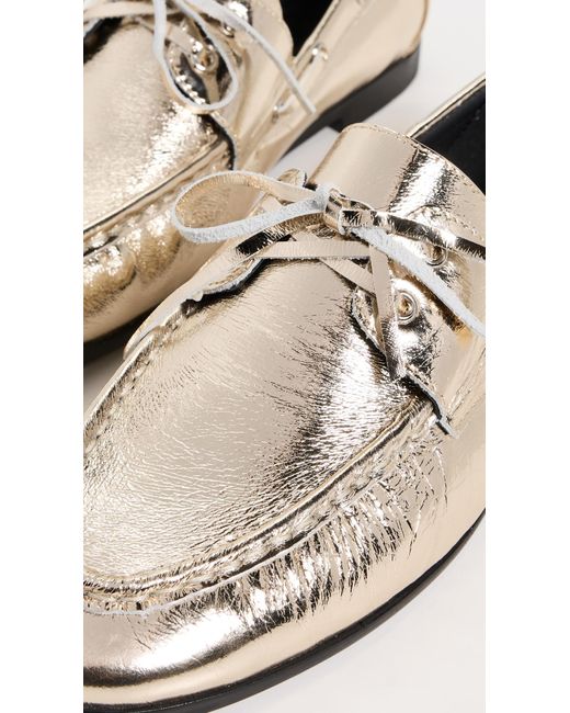 Black Suede Studio White Davy Flats