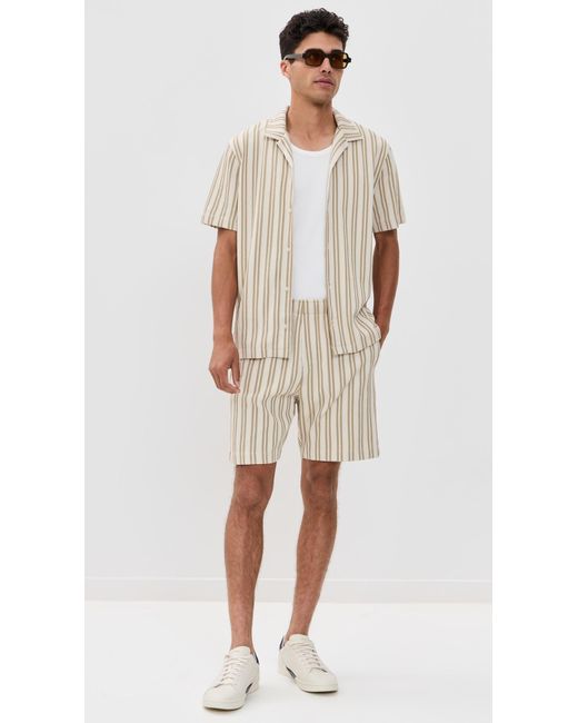 Vince Natural Jacquard Stripe Shorts 7.5 for men