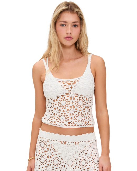 Frankie's Bikinis Black Seaside Crochet Tank