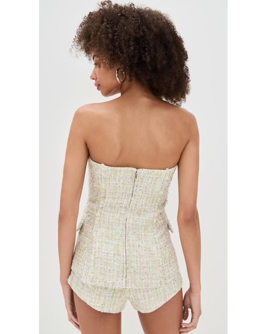 Line & Dot Multicolor Clover Strapless Top