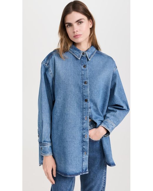 GOOD AMERICAN Blue Denim Oversized Shirt