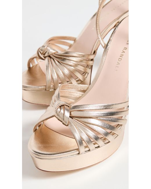 Loeffler Randall Multicolor Rivka Leather Knot Platform Sandals