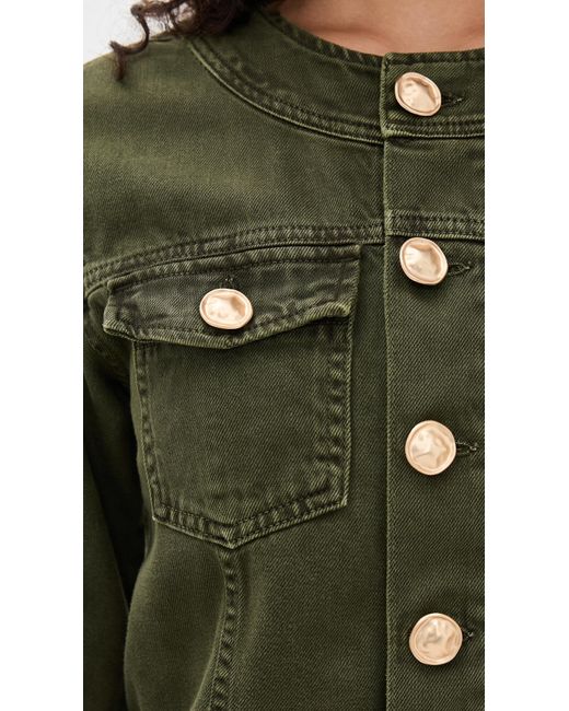 L'Agence Green Anouk Collarless Jacket