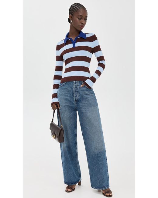 Solid & Striped Blue The Debra Top