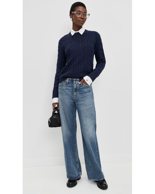 Lioness Blue Coastal Cable Knit Pullover