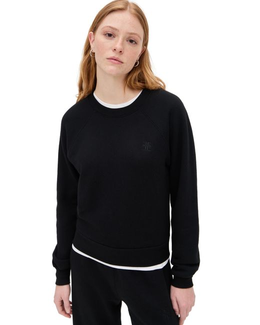 ÉTERNE Black Shrunken Raglan Sweatshirt