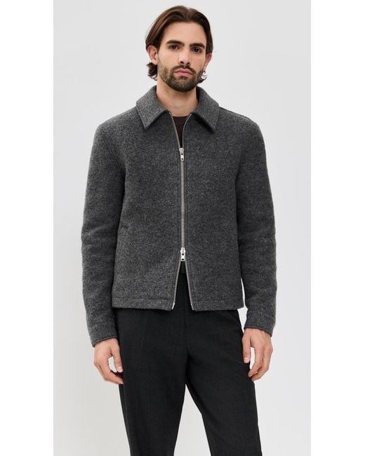 Wax London Black Wool Eldon Zip Jacket for men