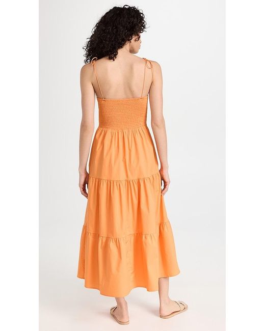 Wayf Victoria Tiered Dress in Orange | Lyst