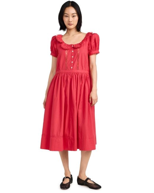Sandy Liang Red Sandy Iang Middy Dress