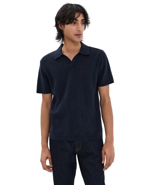 Taylor Stitch Blue Valencia Knit Polo for men