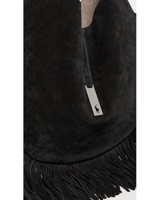 Polo Ralph Lauren Black Id Fringe Suede Shoulder Bag