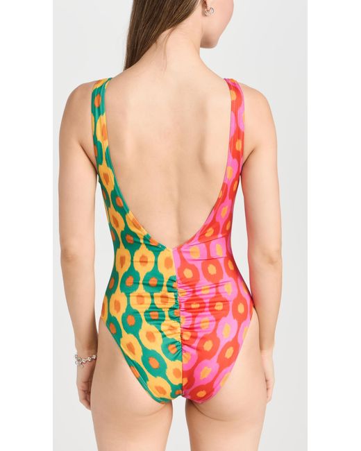 RHODE Red Coco One Piece Pink/yeow Paadio Ikat Crb
