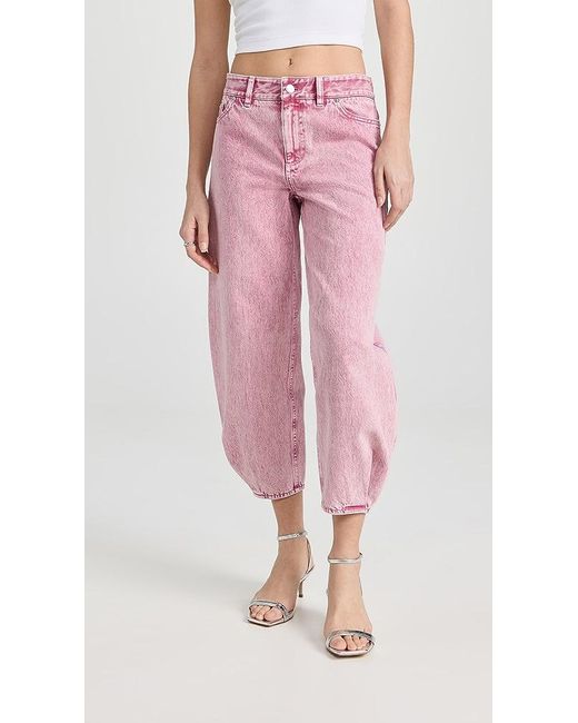 Tibi Pink Spring Acid Wash Denim Brancusi Jeans
