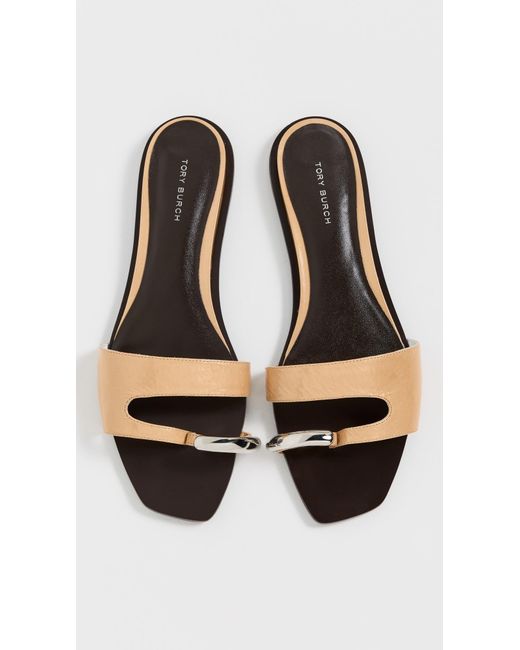 Tory Burch Black Pierced Slides