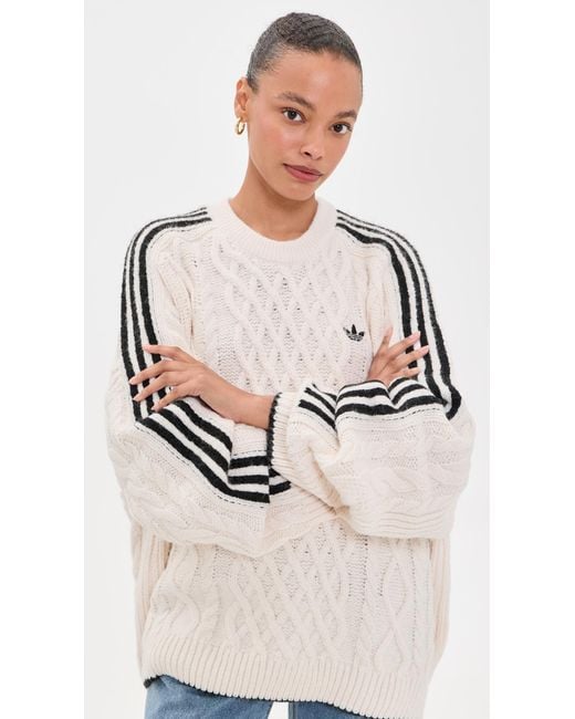 Adidas Natural Cable Knit Sweater