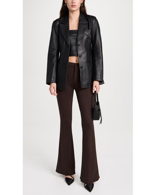 L'Agence Noir Sophia High Rise Cropped Flare Pants & Capri in Black