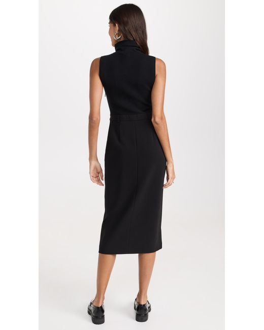 Theory Funnel Neck Dress in Black Lyst