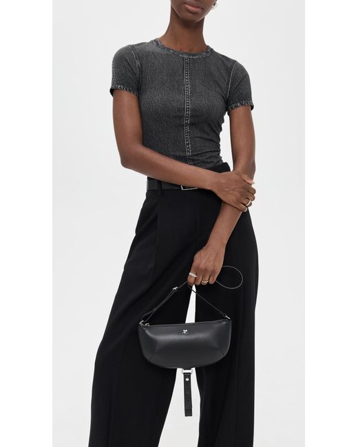 Courreges Black Holy Eclipse Leather Bag