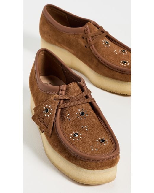 Clarks Wallacraft Bee Studded Moccasins in Brown | Lyst