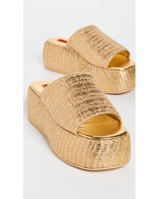 Simon Miller Multicolor Metallic Raffia Cloudy Platform Sandals