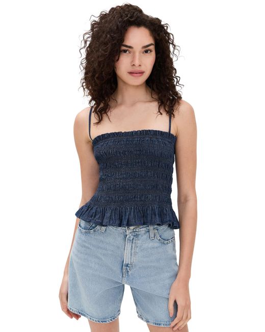 Madewell Blue Denim Smocked Cami