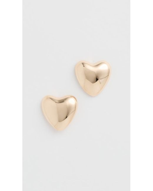 Annika Inez White Mini Heart Studs