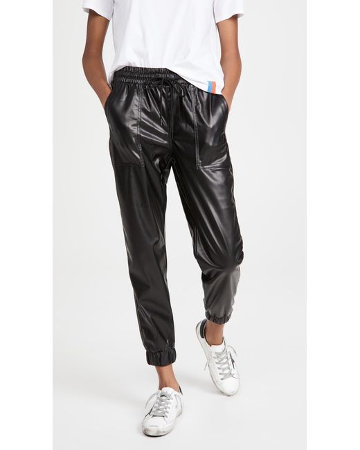 Black Widow Faux Leather Joggers 
