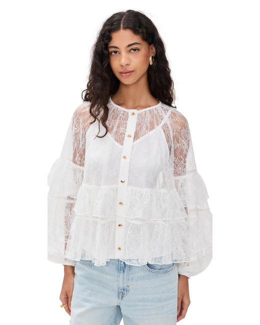 Aje. White Primrose Blouse