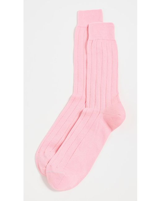 Paul Smith Ribbed Plain Socks in Pink for Men | Lyst