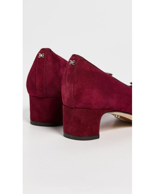 Sam Edelman Red Rinda Suede Ballet Heels