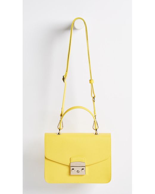 Furla Yellow Metropolis Small Top Handle Bag
