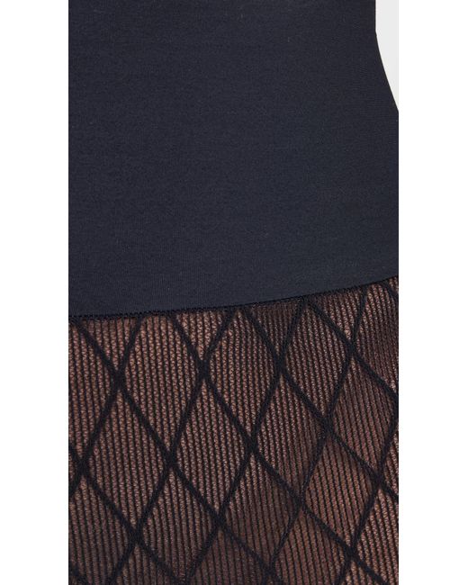 Commando Black Lattice Net Stockings