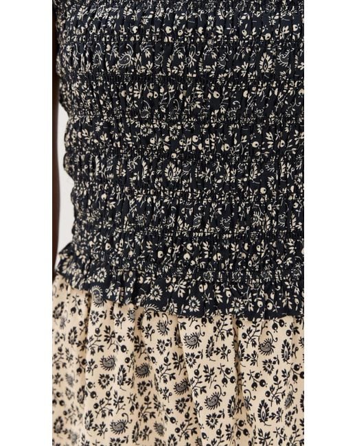 Sea Black Panna Color Block Smocked Coverup