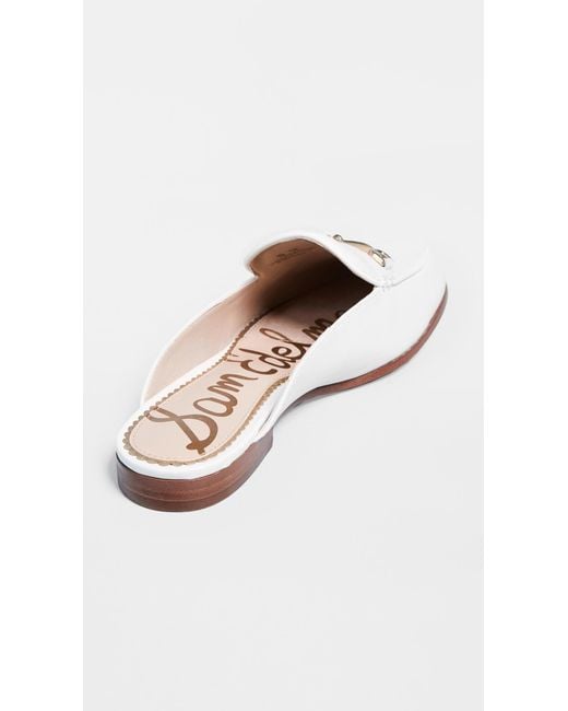 Sam Edelman White Linnie Flat Mules