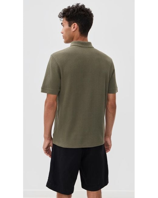 Vince Green Varigated Texture Polo for men