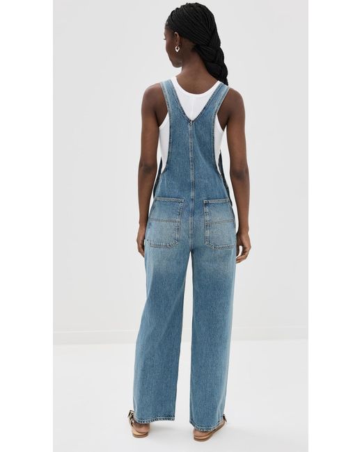 Reformation Blue River Relaxed Denim Overalls