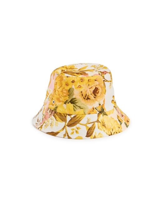 Zimmermann Yellow Printed Canvas Bucket Hat