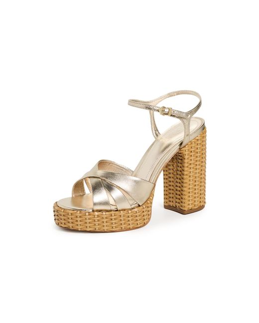 SCHUTZ SHOES Multicolor Keefa Straw Platform Sandals
