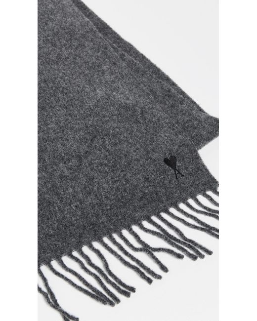 AMI Gray Wool Scarf for men