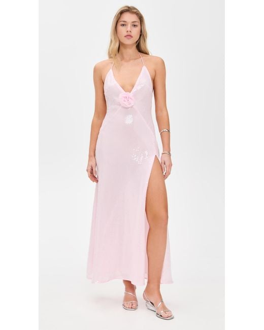 sir wrap halter mini dress Hire SIR THE LABEL Ramona Wrap Halter Mini Dress in Mariposa Lily –  SUSTAINABLY. The Dress Hire main image 0