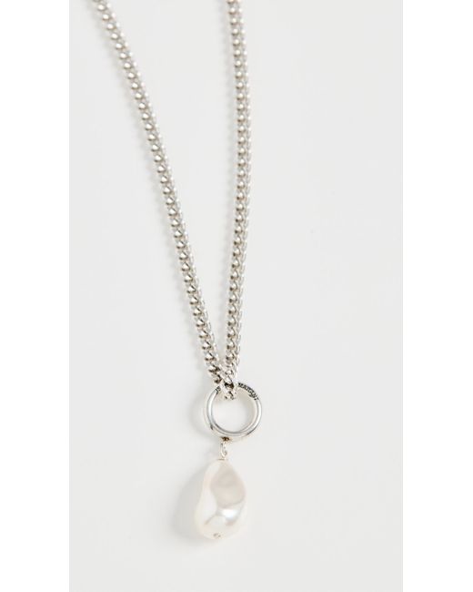 Isabel Marant White Raindrop Baroque Pearl Necklace for men