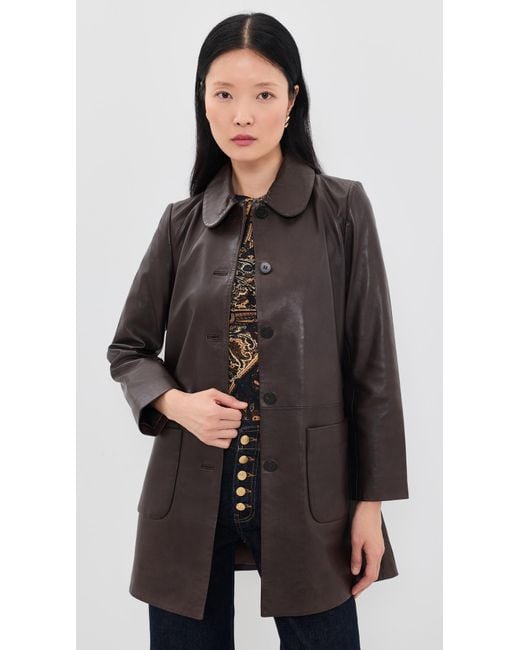 Ba&sh Black Madie Leather Coat